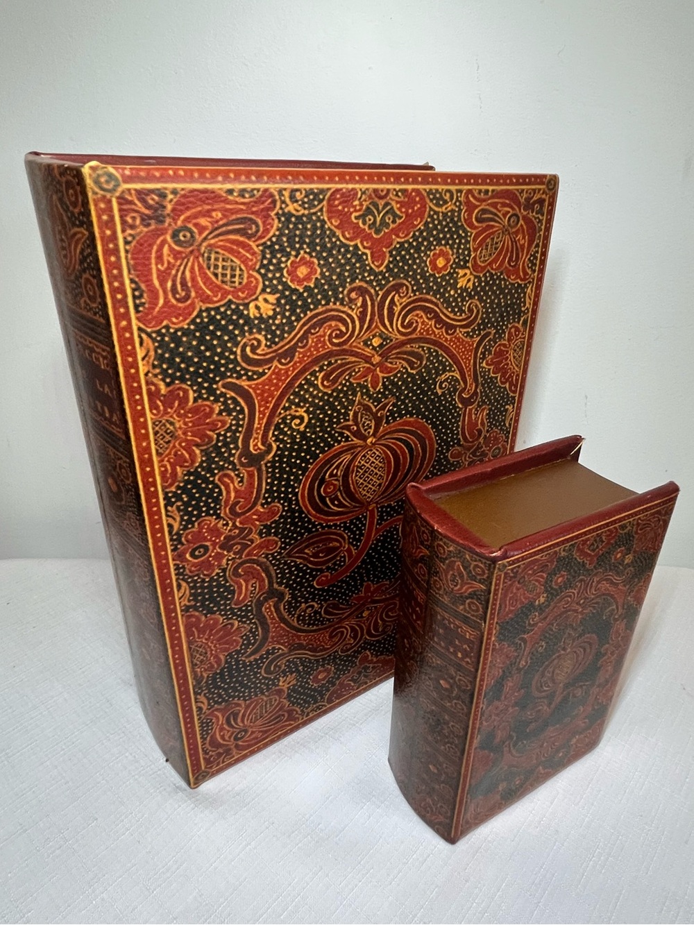 Decorative Red and Black Faux
Book Storage Boxes - Set of 2